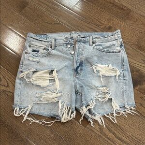American Eagle Outfitters Ripped Light Blue Jean Shorts
